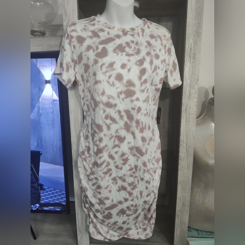 Express Cream and Brown Patterned Tunic Dress, New With Tags